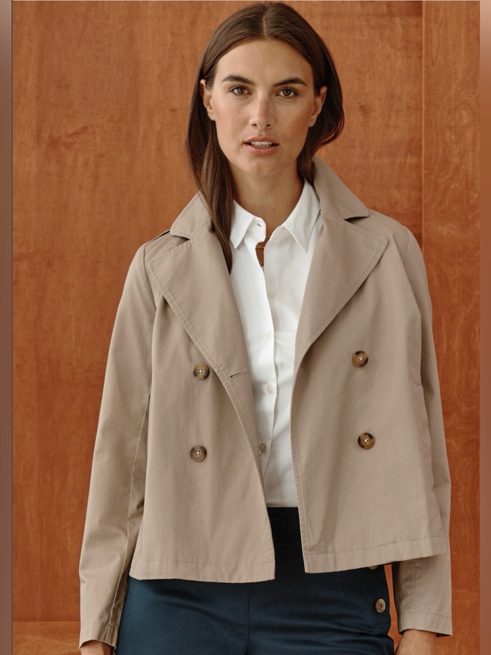J.Jill Trench Swing Jacket- Bamboo- L